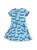 Toby Tiger Jersey Skaterkleid mit Wal und Wellen Print in blau