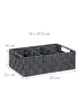 relaxdays Aufbewahrungskorb in Grau - (B)32x (H)10 x (T)21 cm