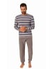 NORMANN Frottee Pyjama Schlafanzug Bündchen - 70679 in grau