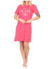 NORMANN Kurzarm Nachthemd Frontprint - 85638 in pink