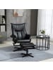 HOMCOM Relaxsessel mit Hocker in Schwarz 75L x 84B x 101H cm