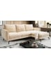 Inn.Furn Sofa beige Webstoff 259 x 167 cm, Ecksofa 5-Sitzer, L-Sofa Ottomane rechts
