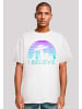 F4NT4STIC Oversize T-Shirt I BELIEVE UFO Alien Raumschiff Retro in weiß