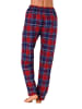 NORMANN Dame Flanell Schlafanzug Hose kariert Baumwolle - 66683 in Blau