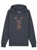 wat? Apparel Sweatshirt Floral Deer in India Ink Grey