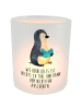 Mr. & Mrs. Panda Kerzenhalter Pinguin Buch mit Spruch in Transparent