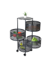 relaxdays Küchenwagen in Schwarz - (H)75 x Ø 34 cm