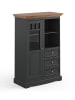 Feldmann-Wohnen Vitrine Belluno Elegante Kiefer Eiche / basaltgrau (RAL7012) 89 / 44 / 130cm