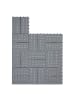 home24 home24 Terrassenfliese 10er-Set - Akazie massiv - Akazie Braun - 30 x 2.4 x 30 cm in Grau