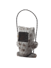 MARELIDA LED Solar Eule auf Schaukel Gartenfigur Tierfigur H: 19cm in grau