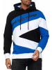 Rusty Neal Kontrast Color Block Kapuzen-Pullover in Schwarz / Sax / Weiß