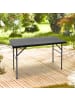 relaxdays Gartentisch Bastian in Schwarz - (B)121,5 x (H)74 x (T)61,5 cm