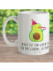 Mr. & Mrs. Panda Kindertasse Avocado Feier mit Spruch in Weiß