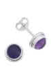 mantraroma 925er Silber - Ohrstecker (L) 8 x (B) 8 mm mit Amethyst