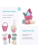Intirilife Sandspielzeug 9-tlg. Set Silikon Kinder Strand Spielzeug in Brombeer-Rosa