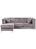 Beliani Ecksofa FLEN in Grau/Silber - (W) 212 x (H) 77 x (L) 145 cm rechtsseitig