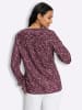 Sieh an! Langarm-Bluse in burgund-mauve-bedruckt