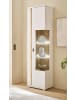 Furn.Design Vitrine weiß matt, Eiche Wotan 55 cm, Vitrinenschrank inklusive Frontbeleuchtung