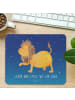 Mr. & Mrs. Panda Mousepad Sternzeichen Löwe mit Spruch in Sternenhimmel Blau