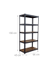 relaxdays Schwerlastregal in Schwarz/Braun - (B)90 x (H)180 x (T)45 cm