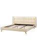 Beliani Doppelbett SENLIS in Beige/Braun - (W) 254 x (H) 100 x (L) 220 cm