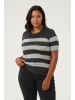 KAFFE curve Strickpullover KCankia in Grey M./Dark G. M. Bold Stripe