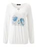 Aniston SELECTED Langarmshirt in wollweiß-hellblau-silber-blau-schwarz-sand-glitzer