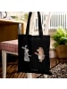 Mr. & Mrs. Panda Shopping Tasche Hase Igel ohne Spruch in Schwarz