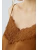 Oui Spitzentop in deep chestnut
