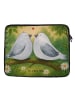Mr. & Mrs. Panda Laptop Tasche Turteltauben Liebe Design ohne Sp... in Weiß