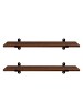 SONGMICS 2er-Set: Wandregal Barnet-old in Braun-schwarz - (B)20 x (H)7 x (T)60 cm