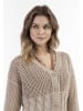 DreiMaster Damen Weitmaschige Strickjacke in Wollbeige