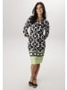 Aniston SELECTED Jerseykleid in schwarz-wollweiß-kiwigrün