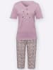 Sieh an! Capri-Schlafanzug in mauve-bedruckt
