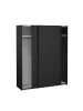 ebuy24 Schiebetürenschrank Como (2-türig) Schwarz 179 x 67 cm