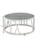 KADIMA DESIGN Couchtisch Glas Metall 60x60x30 cm Sofatisch Silber, Design