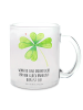 Mr. & Mrs. Panda Kaffeetasse Blume Kleeblatt mit Spruch in Transparent