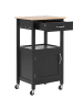 Beliani Servierwagen SIENA in Schwarz/Braun - (W) 48 x (H) 89 x (L) 39 cm