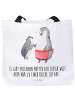Mr. & Mrs. Panda Shopper Tasche Pinguin mit Kind mit Spruch in Weiß