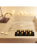 relaxdays Teelichthalter Set in Schwarz/ Gold - (B)33  x (H)8 x (T)11,5 cm