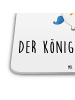 Mr. & Mrs. Panda Untersetzer Einhorn König mit Schwert mit Spruch in Weiß
