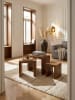 KADIMA DESIGN 3er Set Satztisch MUMBAI Massiv-Holz Wohnzimmer-Tisch in Akazie