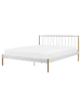 Beliani Doppelbett MAURS in Weiß/Braun - (W) 167 x (H) 100 x (L) 209 cm