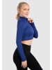 SMILODOX Cropjacke Kompression Zeya - Bitte eine Nummer größer bestellen in Royal Blau