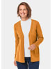 GOLDNER Kurzgröße:  Strickjacke Ajourstrickjacke in maisgelb