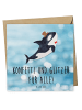 Mr. & Mrs. Panda Gutscheinkarte Orca Zylinder mit Spruch in OZeichenanblue