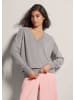 MADELEINE Kaschmirpullover mit V-Ausschnitt in steingrau / melange