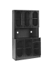 Beliani Vitrine LANGFORD in Schwarz - (W) 100 x (H) 178 x (L) 38 cm