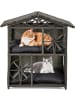 COSTWAY Katzenhaus Rattan in Grau