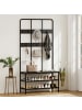 HOMCOM Garderobenständer in Schwarz 91L x 36B x 180H cm